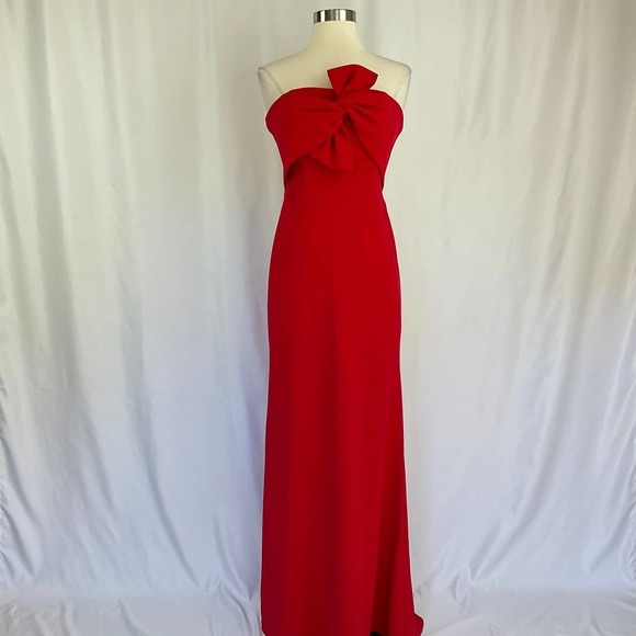 Red Strapless Evening Gowns